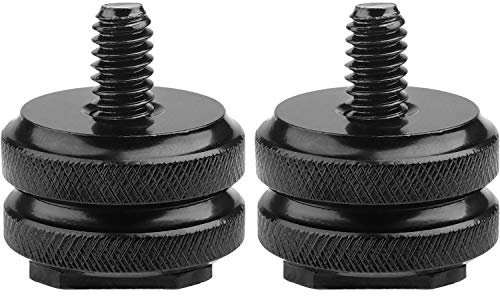 Camera Hot Shoe Mount to 1/4-20 Tripod Screw Adapter Flash Shoe Mount for DSLR Camera Rig (Pack of 2)