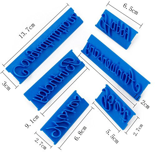 6 pezzi/set di auguri di plastica lettere taglierina torta pressa fondente stampo decorazione torta strumenti Sugarcraft decorazione casa bakeware fai da te ^.