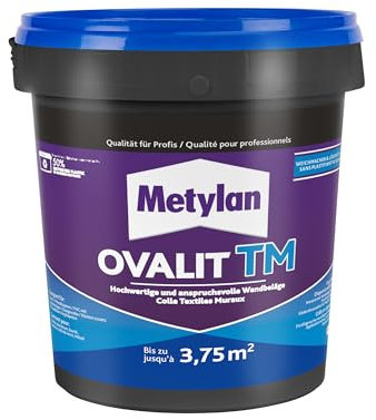 METYLAN Ovalit TM , Colle pour revêtements muraux, colle prête à l'emploi pour textiles muraux et toile de verre- Pot 750g