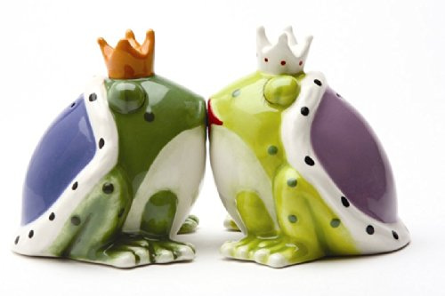 Salt & Pepper Shakers Set - KISS A LOT OF FROGS New Ceramic Gifts 8166