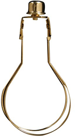 Royal Designs, Inc. CL-2001-BR-1 Heavy Duty Lampshade Clip Adapter With Finial For Round Light Bulbs, 1-pack, Polished Brass