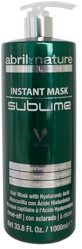 abril et nature - Sublime - Reparierende Feuchtigkeitsmaske - Für strapaziertes, dickes und/oder poröses oder afro Haar - Hyaluronsäure - Glättet und repariert - Professionelle Haarmaske - 1000 ml