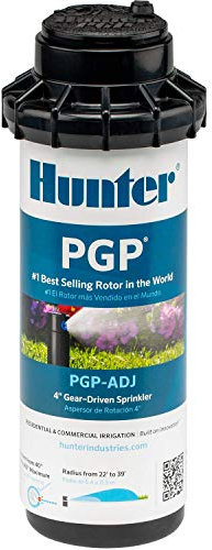 Hunter PGP-ADJ Rotor Sprinkler Head ¾ Connection, 4 Pop-Up, Adjustable 40°–360° Arc, Gear Drive, Lawn Irrigation Sprinkler Head Replacement, 22–52 ft Spray Distance, Single Unit