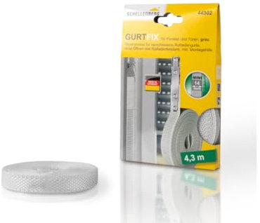 Schellenberg 44302 Gurtfix Rollladengurt Reparaturset 14 mm Breite, 4,3 m Lang, Rolladen Gurtband, grau