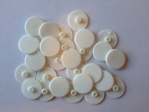 Hinge and Bracket Supplies Cam Cover Cap White Plastic Pack 40 17Mm Diameter 3Mm Deep