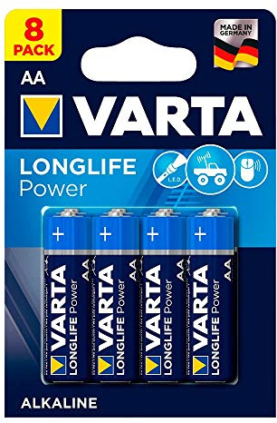 Varta 8 x AA Batterien (alcalino, cilíndrico, 1,5 V) blau, silber
