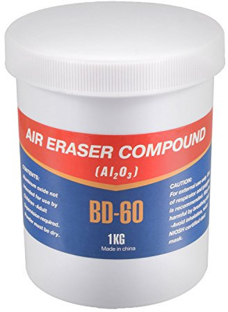 Agora-Tec® 1 kg Sandstrahlmittel, Sandstrahlgut, Strahlsand zum sandstrahlen für Agora-Tec® Airbrush Pistole Eraser Gun AT-AEG-01 und andere Druckluft Sandstrahlgeräte