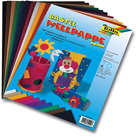 folia 741009 Bastelwellkarton, (B)500 x (H)700 mm, farbig sortiert