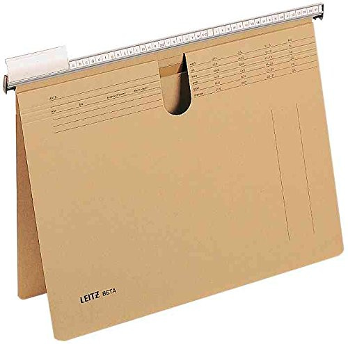 Leitz Hängehefter BETA®, kfm. Heftung, mit Tasche, Natronkarton, naturbraun, 25 Stücke.