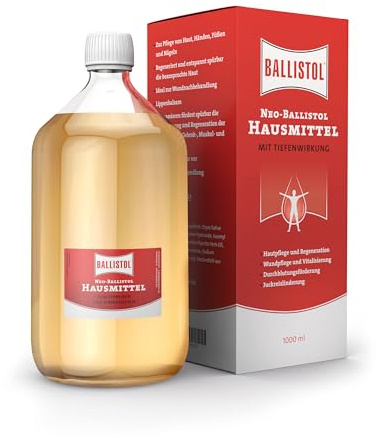 BALLISTOL 26240 NEO-BALLISTOL Hausmittel 1L – Massageöl zum Einreiben, Einmassieren –Wundbehandlung, Desinfizierend | Flüssiges Einreiböl, Massageöl zum Einreiben, Einmassieren, Wundbehandlung, Pflegeöl, hautpflegend