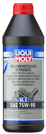 LIQUI MOLY Vollsynthetisches Getriebeöl (GL5) SAE 75W-90 | 1 L | Getriebeöl | Hydrauliköl | Art.-Nr.: 1414, farblos