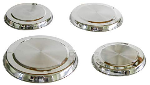Haushalt International 4 x stainless steel hob covers/stove cover plates