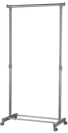 Premier Housewares Clothes Hanging Rail with Wheels Clothing Rack Clothes Rails Clothing Rails Clothes Rails on Wheels 152 Cm X 80 Cm X 43 Cm, Grey