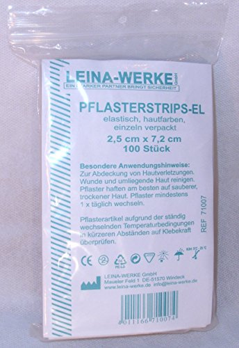 Pflasterstrips elastisch 2,5x7,2 cm einzeln verpackt hautfarben