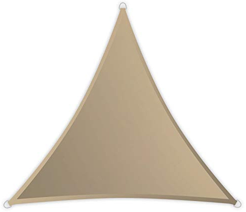 Windhager SunSail Riviera, Sonnensegel, Sonnenschutz, UV-Schutz, witterungsbeständig, wasserabweisend, Dreieck (gleichschenkelig), 10888, khaki, 3,6 m, Dreieck 3,6 m