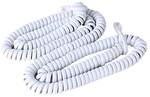 Trisonic 25 FT White Telephone Handset Cord, Standard
