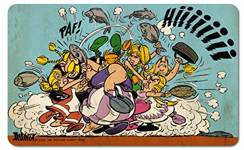 Logoshirt® Asterix & Obelix Fisch-Kampf Frühstücksbrettchen, 23x14cm | Spülmaschinenfest, Hitzebeständig, Lizenziertes Originaldesign