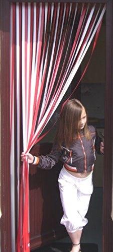 Holland Plastics Original Brand Slat Type Door Curtain Bug Fly Strip Blind 'Red & White'