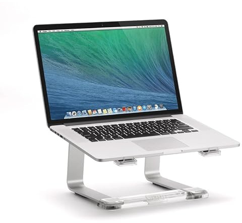 Griffin Elevator Laptop Stand - Ergonomic Computer Riser & Laptop Mount Made of Sturdy Brushed Aluminum - Supports Posture & Elevates Workspace with a Minimal Design, Classic Clear (2.5 Oz)