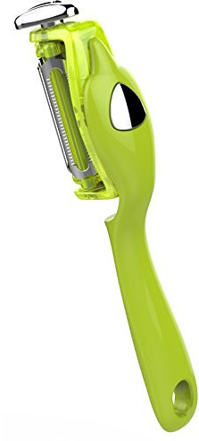 TYH Supplies 3-in-1 Julienne Vegetable Peeler Citrus Fruit Peeler for Orange Lemon Cocktails, Carrot and Potato Peeler with Rotating Serrated Straight and Julienne Stainless Steel Slicer Blades