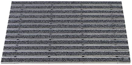 EMCO Eingangsmatte DIPLOMAT Rips hellgrau 12mm Fußmatte Schmutzfangmatte Fußabtreter Antirutschmatte, Größe:60x40cm