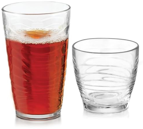 Libbey Orbita 16-Piece Tumbler and Rocks Glass Set