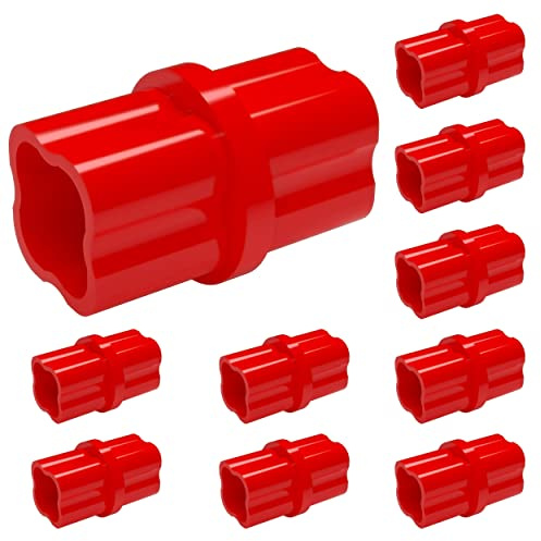 FORMUFIT F114ICO-RD-10 Internal PVC Coupling, Furniture Grade, 1-1/4 Size, Red (Pack of 10)