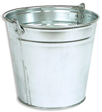 Bradas J5314 Wassereimer Zinkeimer, 5 L, silber, 23 x 23 x 18,5 cm