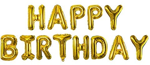 TRIXES HAPPY BIRTHDAY Gold-Folienballons – Einzelne Buchstaben | Goldene Folienbuchstaben – Perfekte Partydeko für Geburtstage, Überraschungspartys, Feiern & mehr