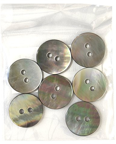 Bell Art AZK-1042 Natural Clam Button Black Butterfly 0.6 inch (15 mm) col.00 7 Pack