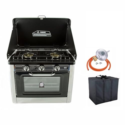 NJ CO-01 Portable Camping Gas Oven & Stove Combo - Outdoor LPG Cooker