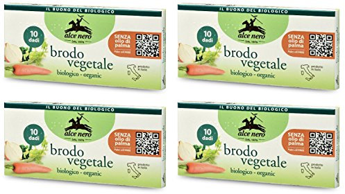 Alce Nero: Cubi da brodo biologico Brodo Vegetale Confezione da 10 pezzi, 10 g ogni confezione da 4