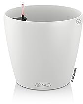 LECHUZA Self Watering Plant Pot CLASSICO Color 35 Garden Flower Indoor and Outdoor Plastic Planter with Drainage Hole D35 H30 cm White