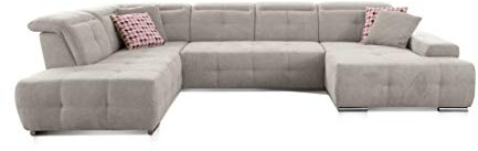 CAVADORE 5036 Salón Paisaje mistrel, ottomane de 3 de Long Chair, 343 x 77 – 93 x 228 cm, Kati Gris/Blanco