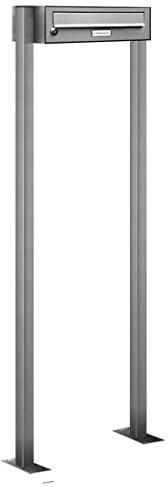 AL Briefkastensysteme 1er Edelstahl Standbriefkasten rostfrei als 1 Fach Briefkastenanlage DIN A4 in Postkasten Briefkasten Design modern