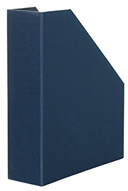 Rössler SOHO Stehsammler A4 mit Griff | Stehsammler Pappe aus stabilem Karton | Büro Organizer | Schreibtisch Organizer | Zeitschriftenhalter | 315 x 260 x 80 mm | 1 Stück | Farbe: Blau | Navy