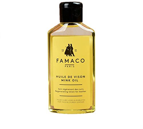 Famaco Mink OIl 125ml Deep Nourishing Oil For Leather Boots, Shoes & Bags