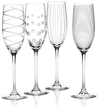 Mikasa Cheers Set di 4 bicchieri flute da champagne in cristallo, 250 ml (8 fl oz)