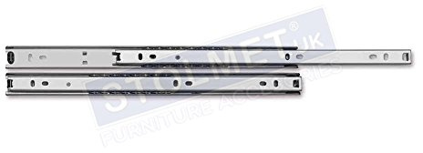 Universal Metal Drawer Runners Groove Ball Bearing Height: 27mm - Length: 500mm