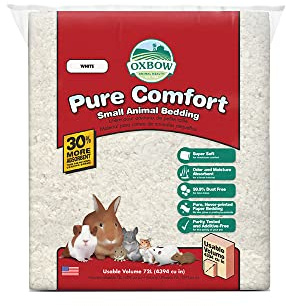Oxbow Pure Comfort Small Animal Bedding - Odor & Moisture Absorbent, Dust-Free Bedding for Small Animals, White, 72 Liter Bag