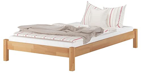 Erst-Holz®Einzelbett Futonbett 120x200 Bettrahmen Buchebett Natur Matratze Federholzrahmen 60.84-12 M FVK