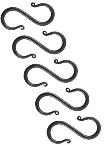 Battle-Merchant - S-Haken aus geschmiedetem Eisen - für Mittelalter- & Wikinger-LARP - klein - 5 Stück