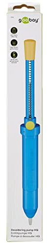 Goobay 51202 Entlötpumpe zum Entlöten & Lötabsaugung, antistatische Lötpumpe, Entlötsaugpumpe als Lötzinn Entferner, Lötsaugpumpe mit Teflonspitze und Kunststoffgehäuse