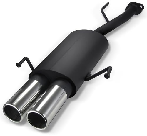 JOM Car Parts & Car Hifi GmbH 89027 Stahl-Endschalldämpfer mit 2X 76mm Endrohren gerade