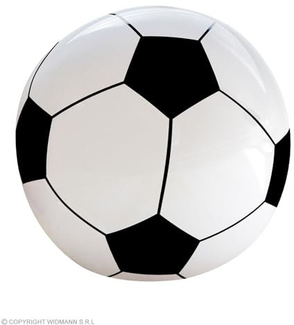 W WIDMANN MILANO Party Fashion 01451 - Aufblasbarer Fußball, 25 cm, Wasserball, Sport, Karneval, Mottoparty