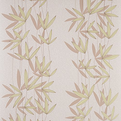 Graham & Brown Fresco Charcoal & Green Wallpaper Roll - Leaf Patterned Shadow Design - 58133