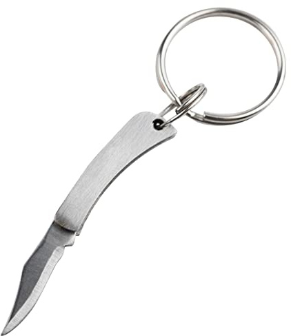munkees Mini Messer, Schlüsselanhänger, Mini Taschenmesser, Edelstahl, Silber, 2525