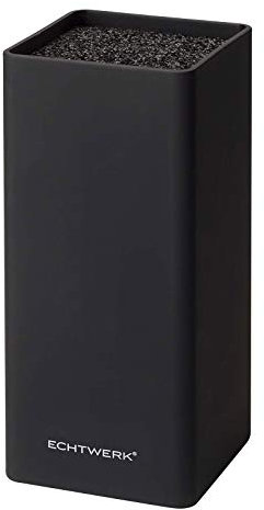ECHTWERK Ceppo di coltelli Universale Quadrato, portacoltelli, organizzatore per coltelli da Cucina, Pratico Supporto, Contenitore salvaspazio per coltelli con Inserto in setola, Nero, 30 cm