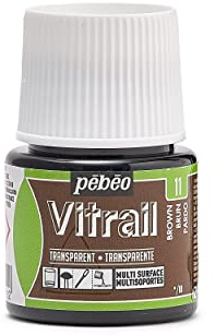 Pebeo Vitrail Glasmalfarbe, Buntglaseffekt, 45 ml, Braun