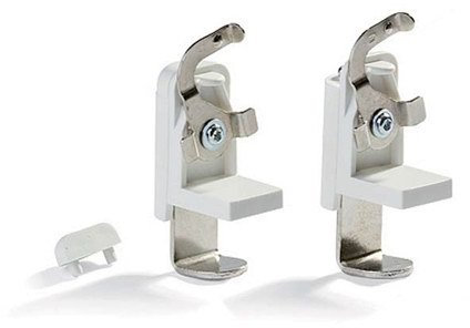 Interdeco Jalousie Klemmträger mit Klemmriegel für Jalousien-Profil 27 x 19 mm in Weiß (2 Stück)